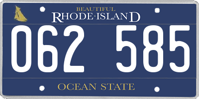 RI license plate 062585