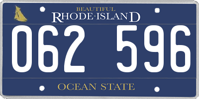 RI license plate 062596