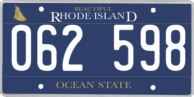 RI license plate 062598