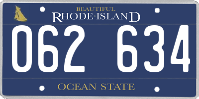 RI license plate 062634