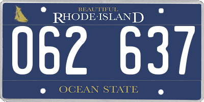 RI license plate 062637