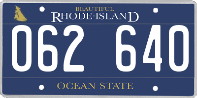 RI license plate 062640