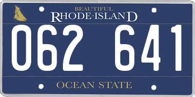 RI license plate 062641
