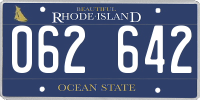 RI license plate 062642