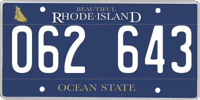 RI license plate 062643