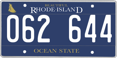 RI license plate 062644