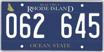 RI license plate 062645