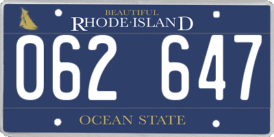 RI license plate 062647