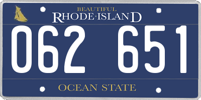 RI license plate 062651