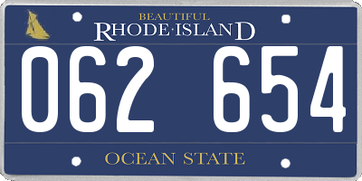 RI license plate 062654