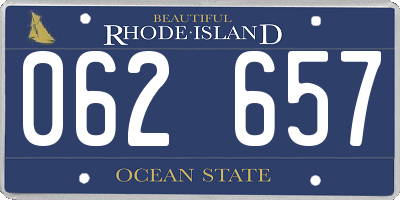 RI license plate 062657