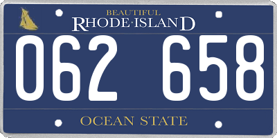 RI license plate 062658
