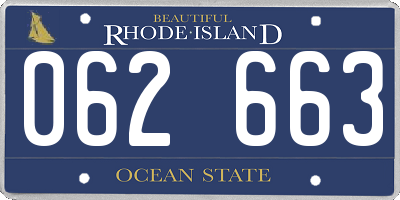RI license plate 062663
