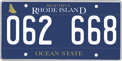 RI license plate 062668