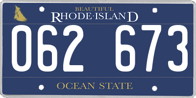 RI license plate 062673