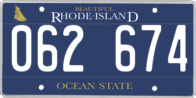 RI license plate 062674