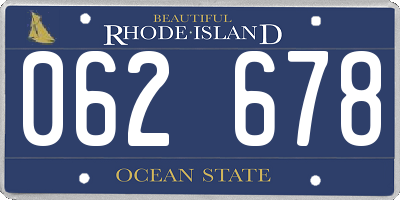 RI license plate 062678