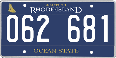 RI license plate 062681