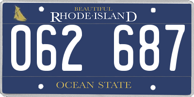 RI license plate 062687