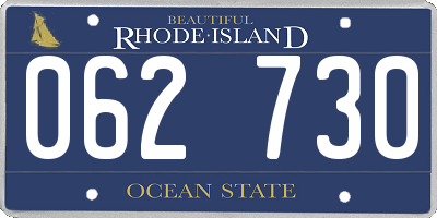 RI license plate 062730