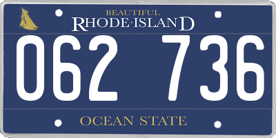 RI license plate 062736