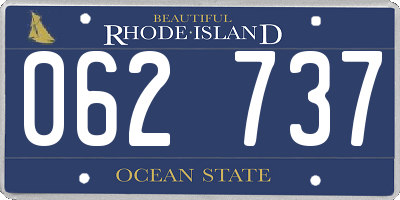 RI license plate 062737