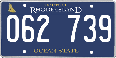RI license plate 062739