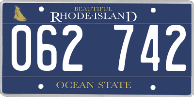 RI license plate 062742