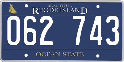 RI license plate 062743