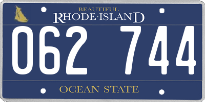 RI license plate 062744