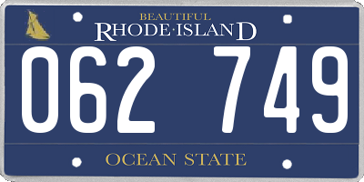 RI license plate 062749