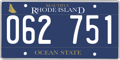 RI license plate 062751