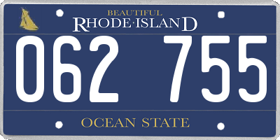 RI license plate 062755