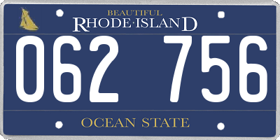 RI license plate 062756