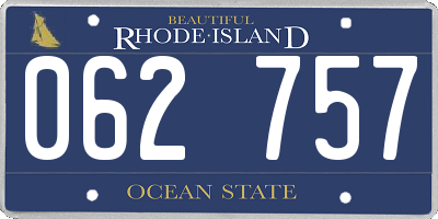 RI license plate 062757