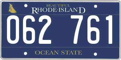 RI license plate 062761