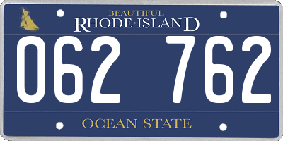 RI license plate 062762