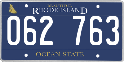 RI license plate 062763