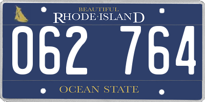 RI license plate 062764