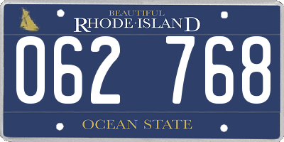 RI license plate 062768