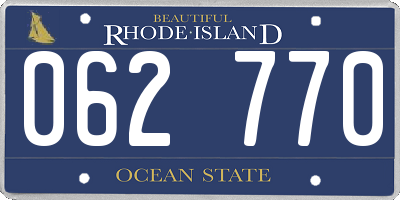RI license plate 062770