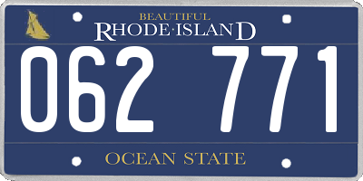 RI license plate 062771