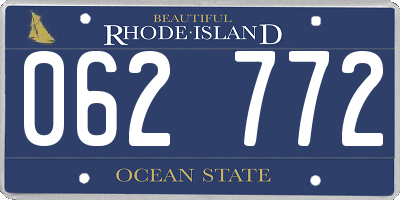 RI license plate 062772