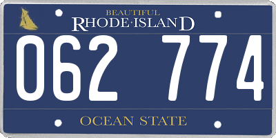 RI license plate 062774
