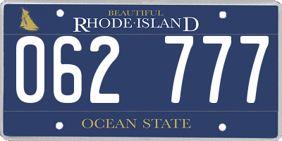 RI license plate 062777