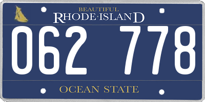 RI license plate 062778