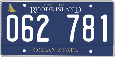 RI license plate 062781