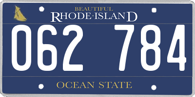 RI license plate 062784
