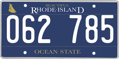 RI license plate 062785