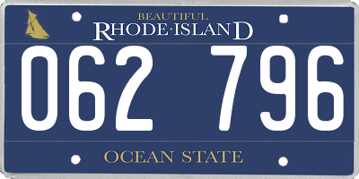 RI license plate 062796